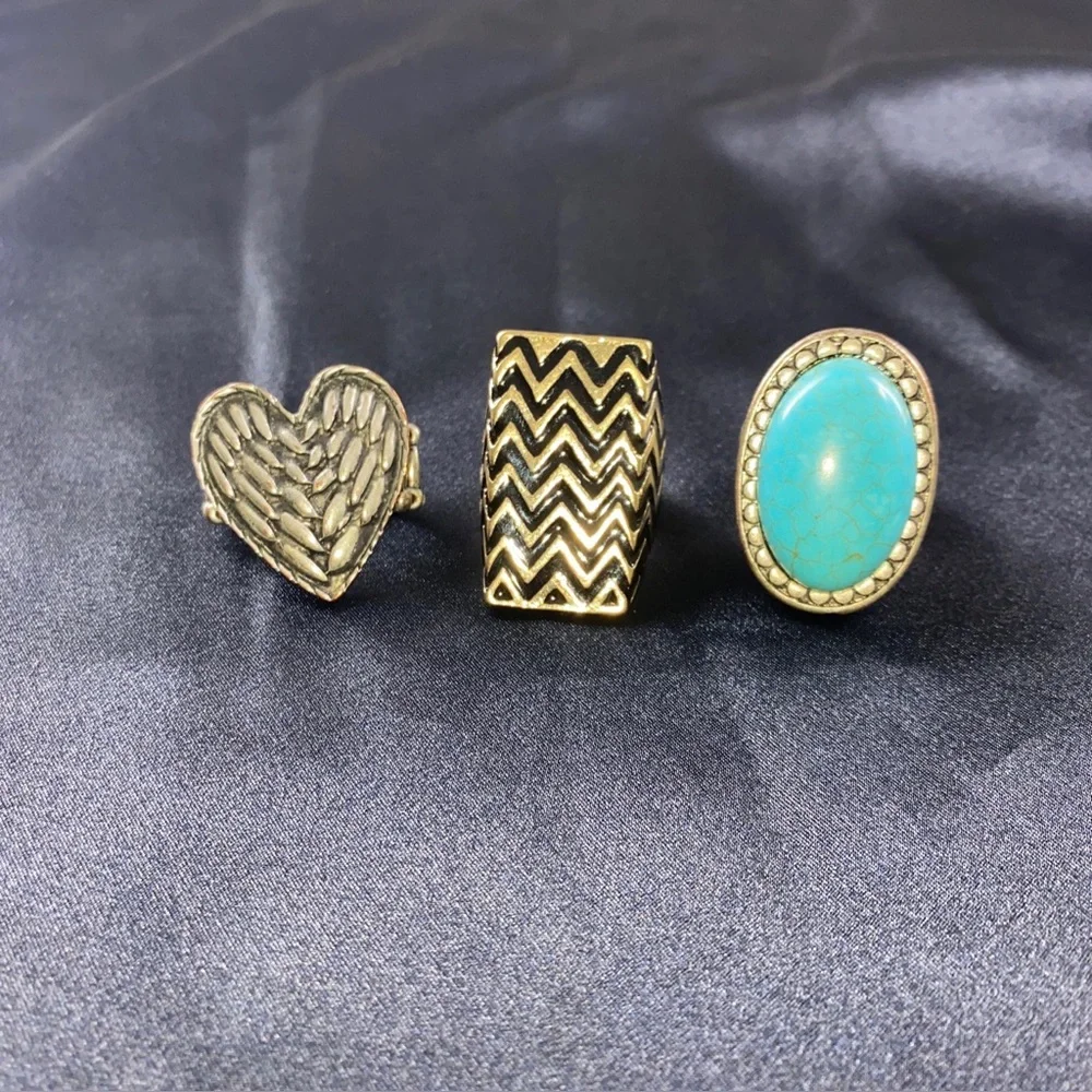 Vintage Silver & Gold Tone Stretch Ring - Sizer 7 Plus‎